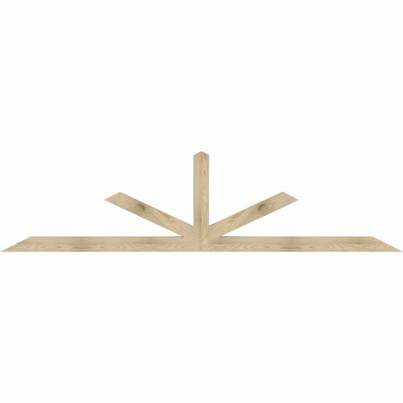 Ekena Millwork Saratoga Rough Sawn Timber Gable Bracket, Douglas Fir, 108"W x 27"H x 4"D x 4"F, 6/12 Pitch GBW108X27X0404SAR00RDF